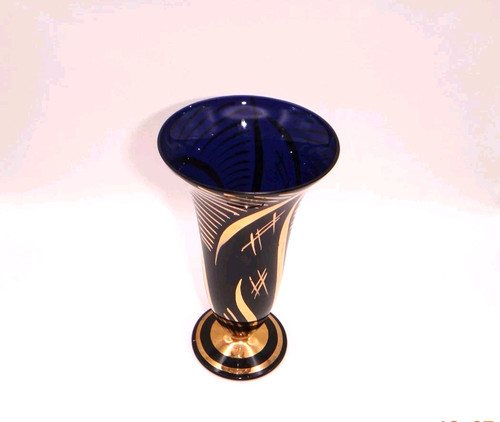 Art deco vase - vase, kobaltblau