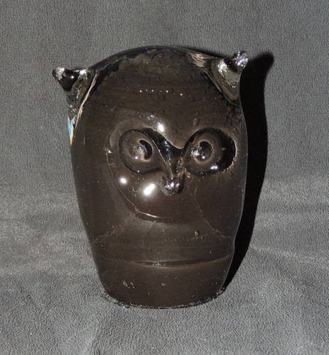 Glaseule schwarz mundgeblasen - glaseule,