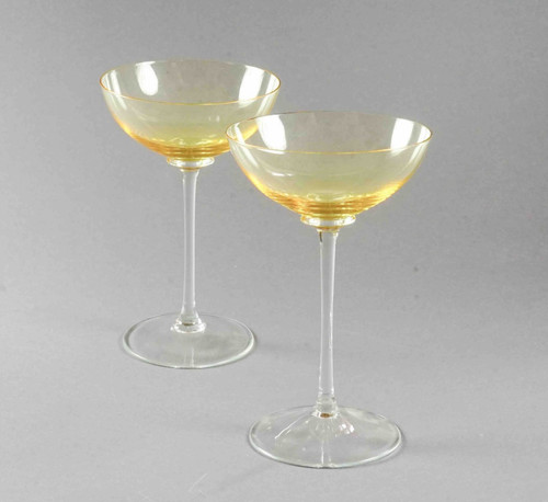 Art deco likörgläser gelb - art,