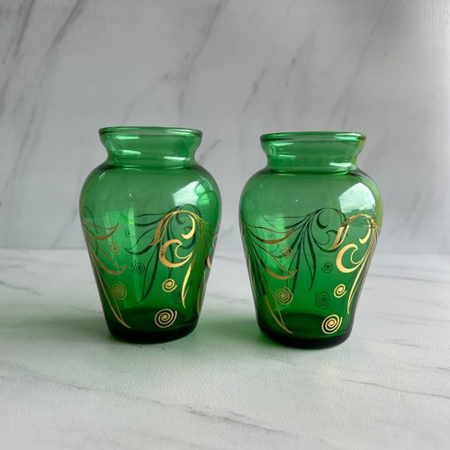 Vintage grünes glas dekorativ - grünes,