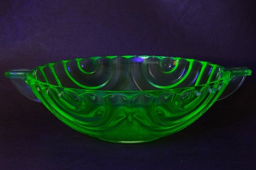 Uranglas schale art deco - uranglas,
