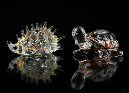 Sammlerobjekt glasfigur 2er - glasfigur,
