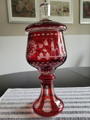 Glaspokal kelch mit deckel - glaspokal,