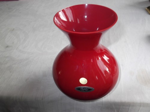 Glas vase rot handgefertigt - glas, rot,