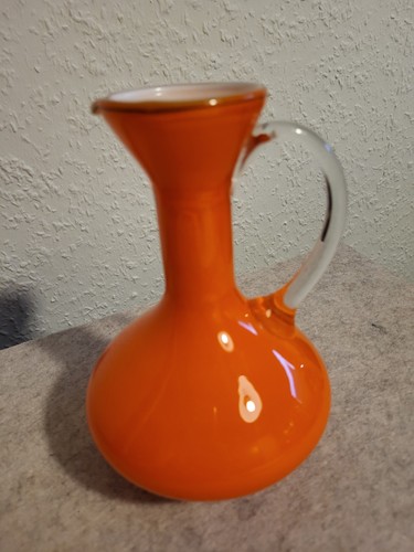 Schöne glas vase orange - glas,